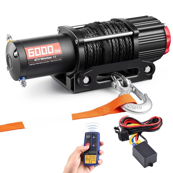 ATV/UTV elektrisk spil 12V, 6000 lb syntetisk reb