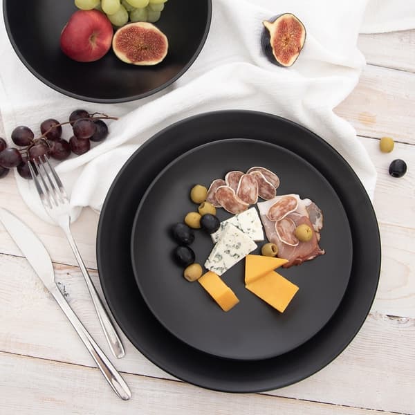 Ruokalautanen keraaminen musta 27 cm