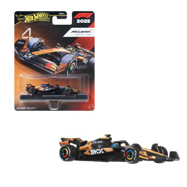 F1-løbsstøbt bil, metalmodel i skala 1:64