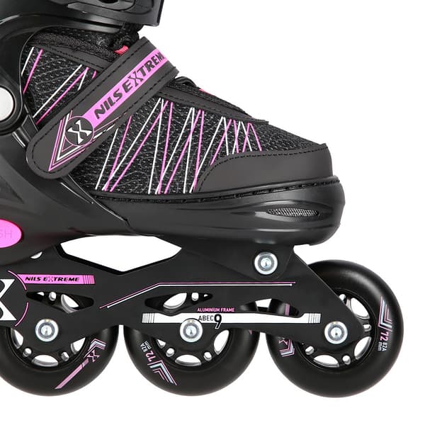 2-i-1 inline & skøjter, sort/lyserød, størrelse S (31-34)