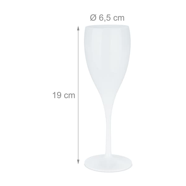 Plast champagneglas, set om 6 st