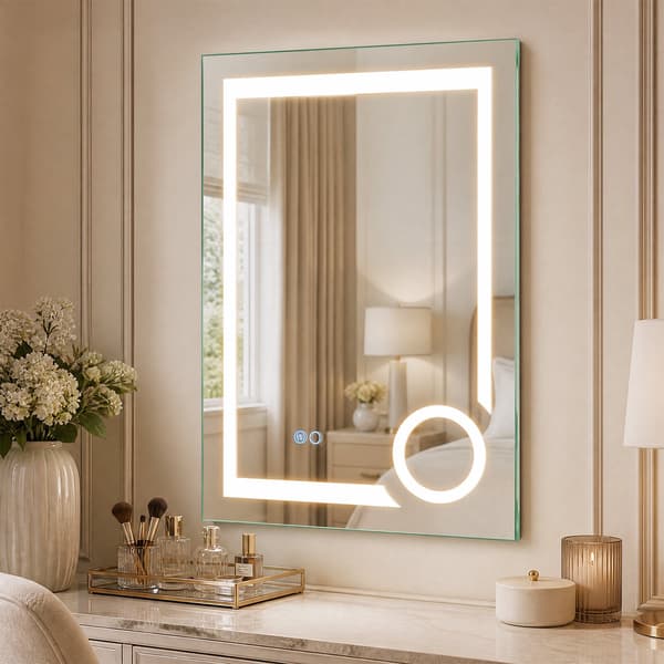 LED-badrumsspegel med imskydd, 3x förstoring, 70x50 cm