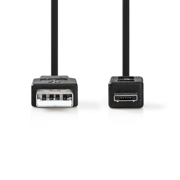 USB-kabel | USB 2.0 | USB-A Han | USB Micro-A | 480 Mbps | Nikkelplateret | 2.00 m | Runde | PVC | Sort | Plastikpose