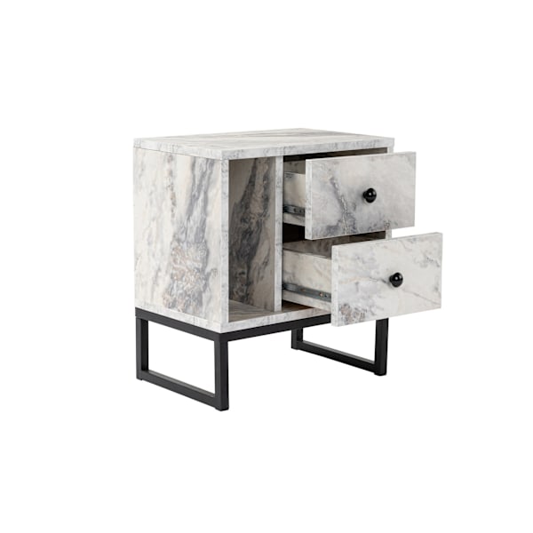 Yöpöytä Glimmer - Fressia Marble, musta