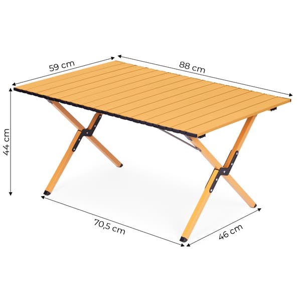 Hopfällbart campingbord 90x60 cm med bärväska