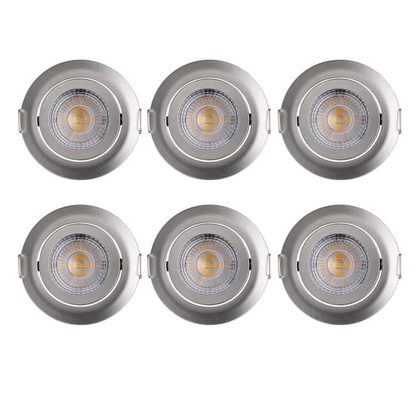 LED infällda taklampor, 6-pack, dimbara, vridbara
