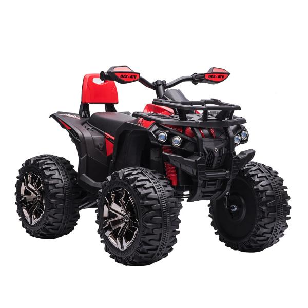 Sähköinen Quad 12V Lasten Neloset Ajovalolla, Usb-Portti, Mp3-Soitin, 3-5 Vuotta, 3-8 Km/H, Metalli, Punainen