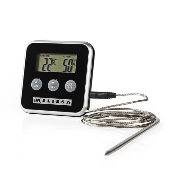 Digitalt kødtermometer med alarmtimer og LCD-display