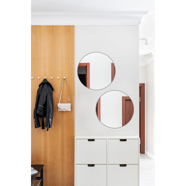 Spegelrund - Dubbel - Diameter: 20 cm - Silver