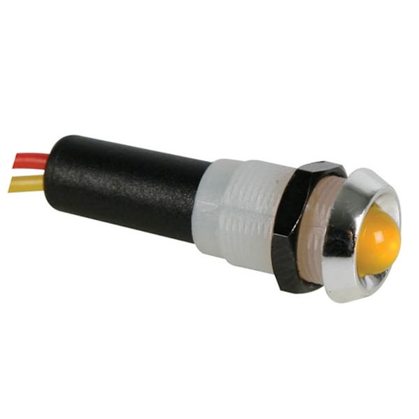 Led-lamppu 5V keltainen - kromikotelo