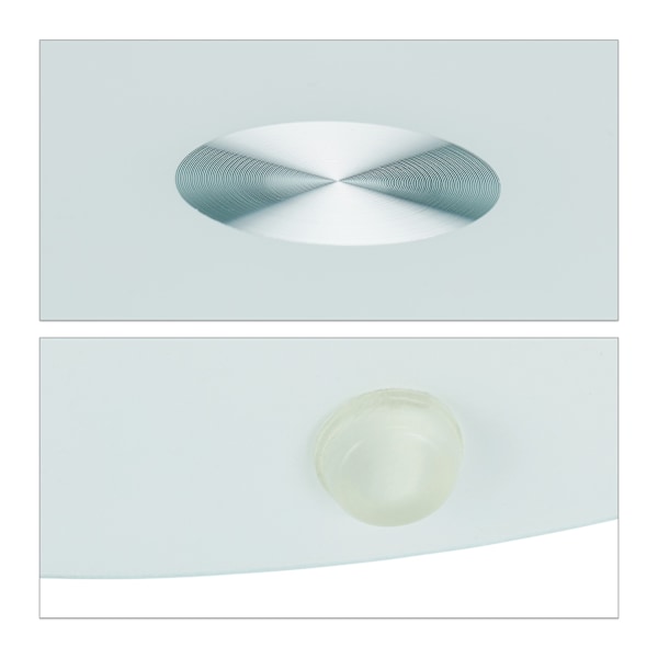 Sidebord i glas og rustfrit stål