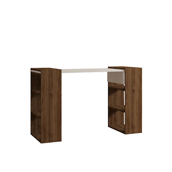 Study Desk Handy - Valnöt, Vit