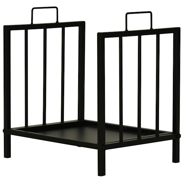 Polttopuuteline Polttopuuteline Kahdella Kahvalla Takka Ruokailuvälineet 50 Kg Heavy Duty Polttopuut Takkatyökalu Metalli Musta 39 X 32,5 X 46 Cm