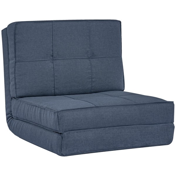 Gulvsofa, Sammenfoldelig Sovesofa, Gulvstol, 5-Trins Justerbar Klapstol, Sovesofa, Sovesofa, Enkelt Sofa, Mørkeblå, 61 X 73 X 58 Cm