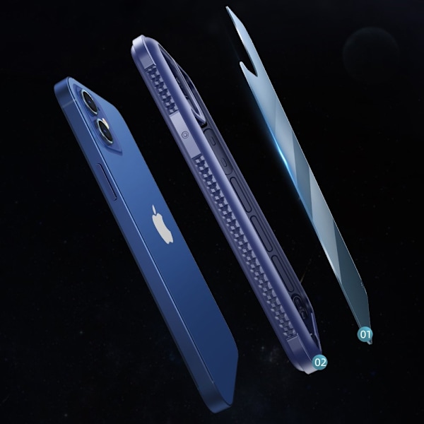 Panssaroitu kestävä kotelo iPhone 12 Pro Max Fregate Series -puhelimelle, sininen