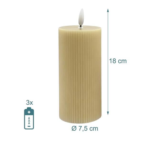 LED-lys sæt med 4, ægte voks, 18 cm