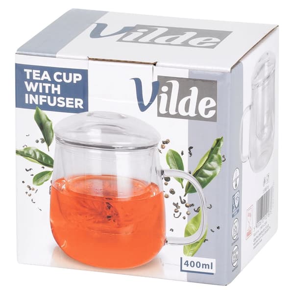 Glaskrus med teinfuser og låg, 400 ml