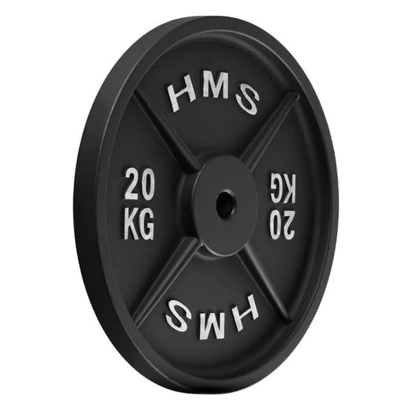20 kg viktskiva i gjutjärn, 31 mm hål, svart