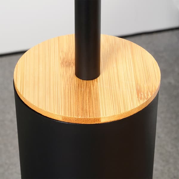 Sort metal toiletbørste med stativ, 36,5 cm