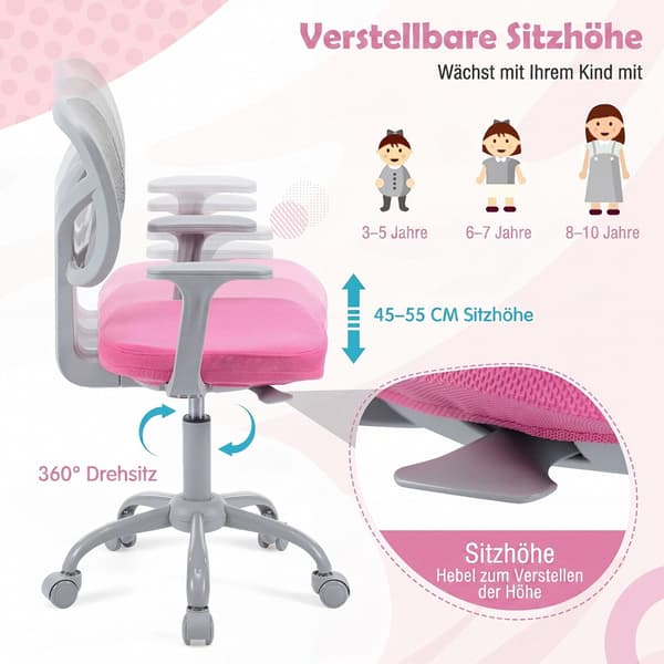 Justerbar barnstol med svankstöd – Rosa