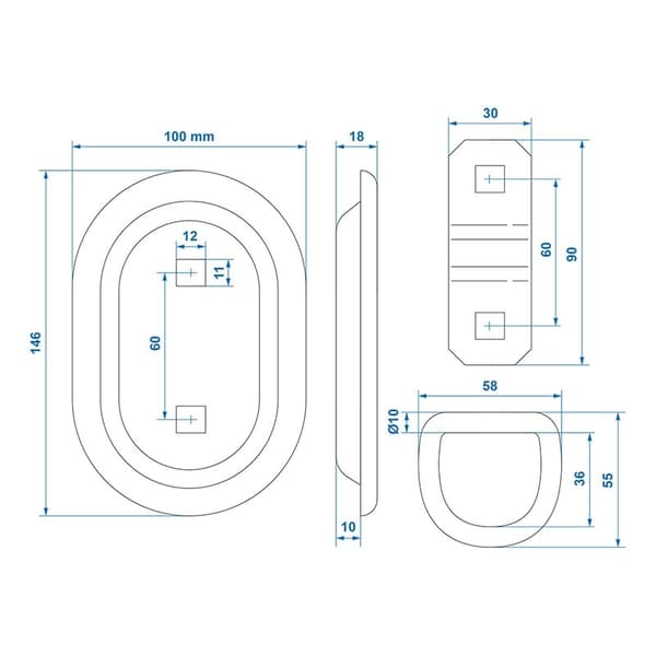 Lastsurringsanker oval 145x100mm