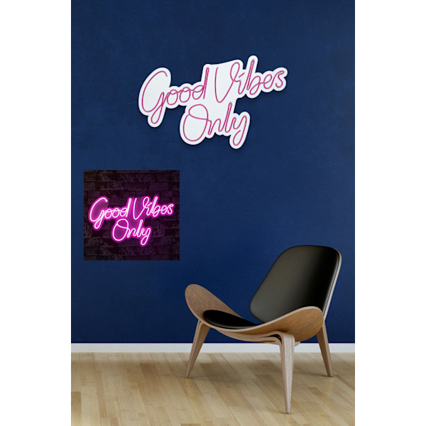 Dekorativ Plastic Led-belysning Good Vibes Only 2 - Pink