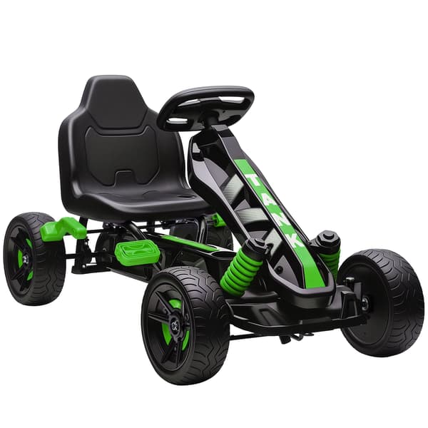 Børne-gokart med bremse, grøn, 3-6 år