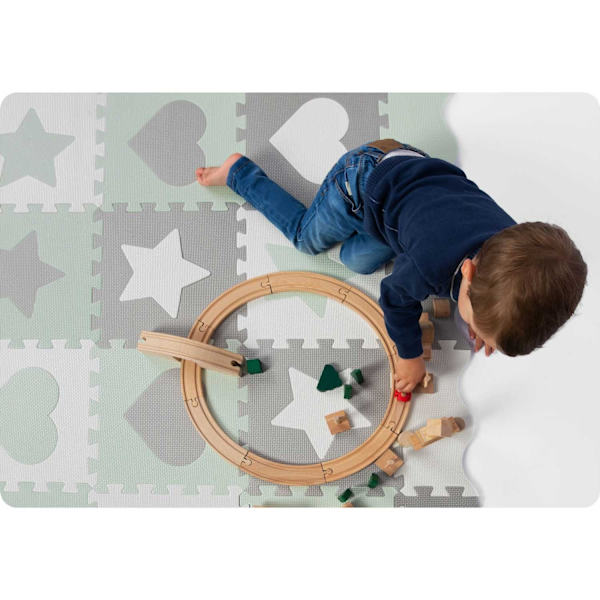 Skummatta Pussel 151x151cm 16 st Ricokids Grå-Mint