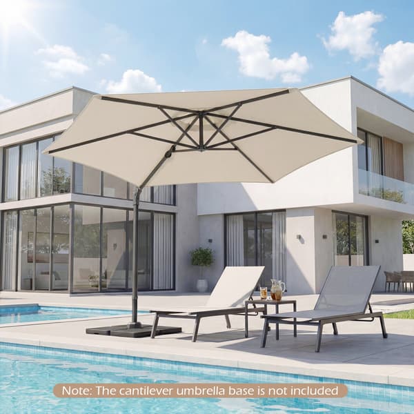 3 meter stort parasoll för uteplats – 360 graders ventilation, beige
