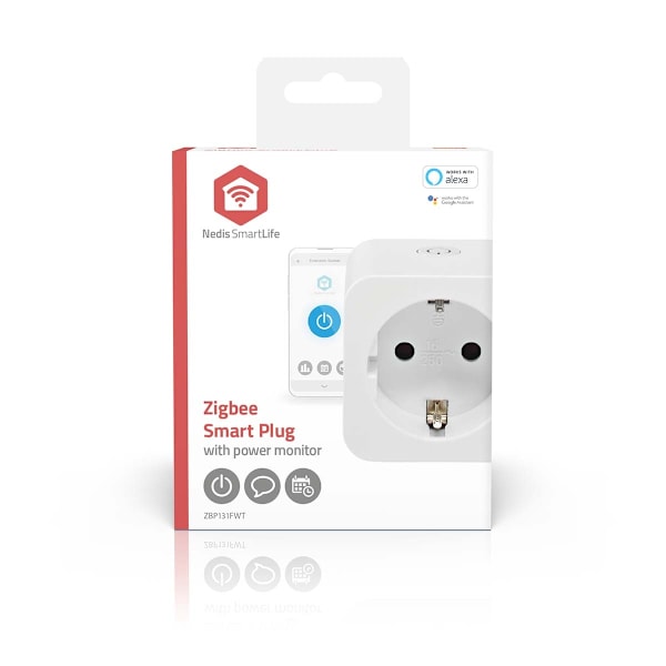 SmartLife Älypistorasia | Zigbee 3.0 | IP21 | Virtamittari | 3680 W | Hybrid (CEE 7/7) | 0 - 55 °C | Android™ / IOS | Valkoinen | 1 kpl