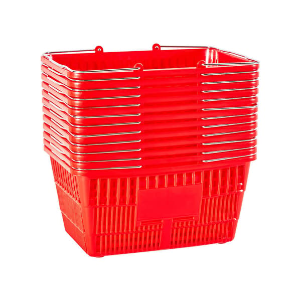 Pinottavat ostoskorit, 12 kpl, 21 l, punainen