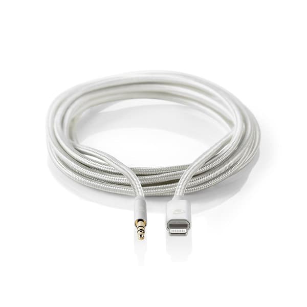 Lightning Sovitin | Apple Lightning 8-Pin | 3.5 mm uros | Kullattu | 1.00 m | Pyöreä | Nailon