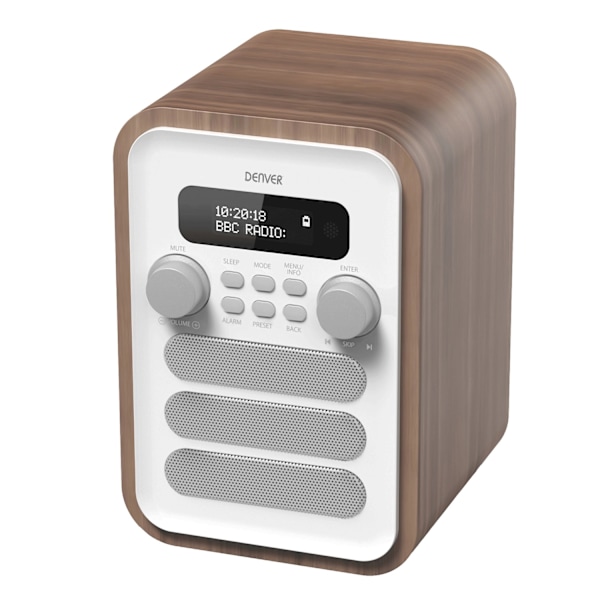 FM/DAB+ Radio Bluetooth Trä/Vit