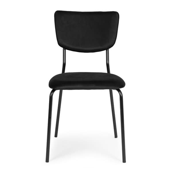 Matstolar i sammet, set om 4, svarta – ergonomiska, slitstarka
