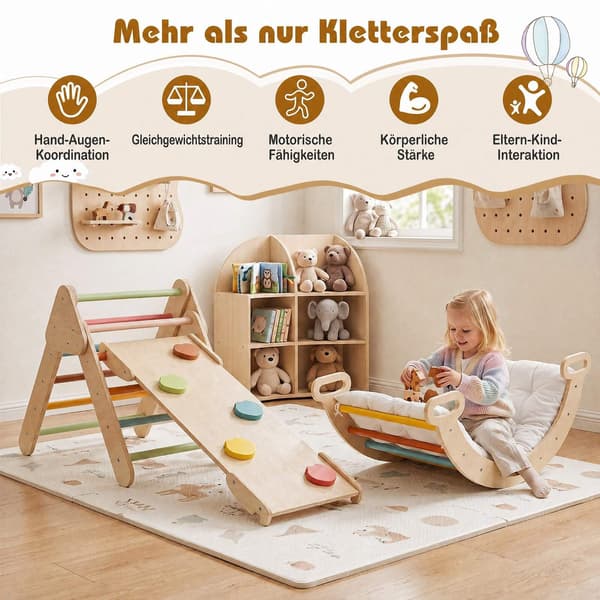Montessori 3-i-1 träklätterset för småbarn