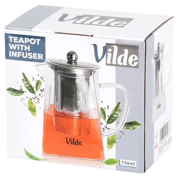 Glaskande med teinfuser, varmebestandig, 730 ml