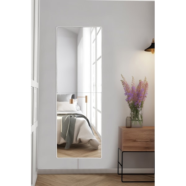 Spegel med Led Belysning Rektangulär - 40 x 120 cm - Vit