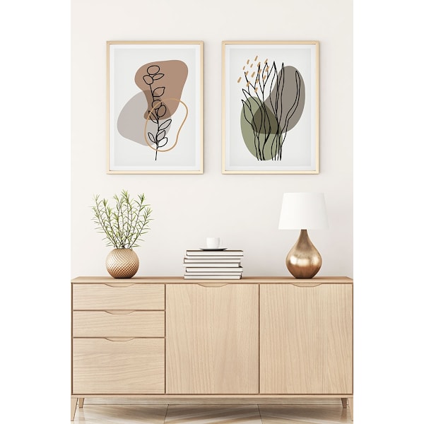 Koristekehystetty MDF-maalaus (2 kpl) Huhu115 - 70 x 50