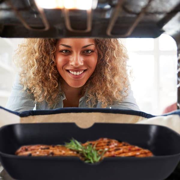 Grillpanna med hopfällbart handtag
