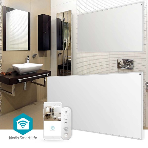 SmartLife Infraröd värmepanel | 700 W | 1 Värmeinställning | Justerbar termostat | Fjärrkontroll | IP44 | Vit