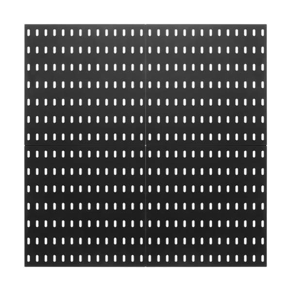Vægophængningssæt til hulplader, 4-pak 11 x 11, sort