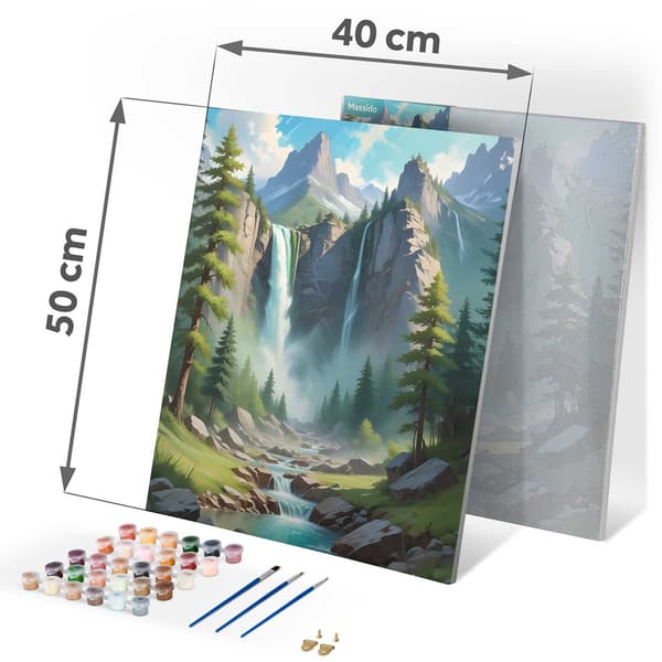 Maleri efter tal 40x50 cm Massido bjerglandskab