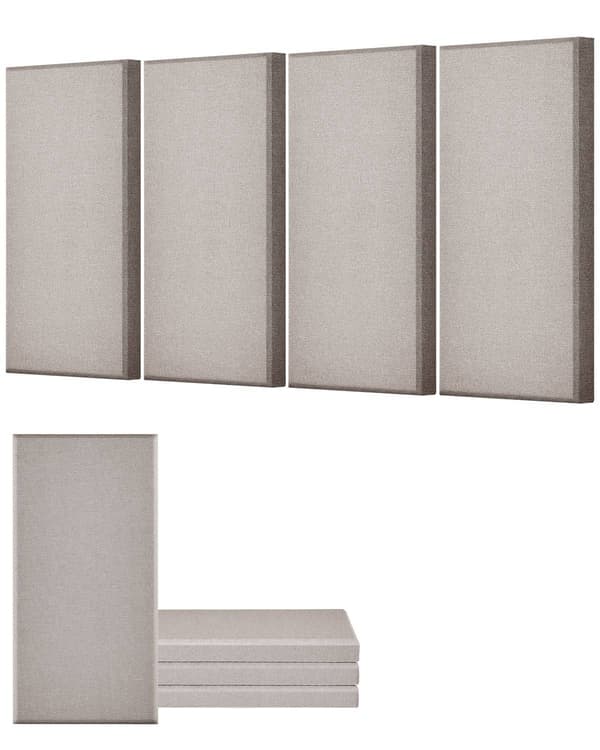Akustiska paneler 4-pack, 2 i glasfiber, självhäftande