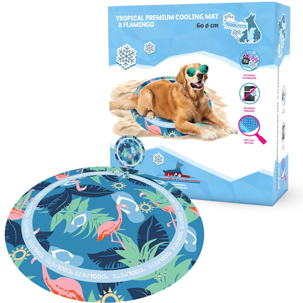 CoolPets Tropical Premium kølemåtte Flamingo