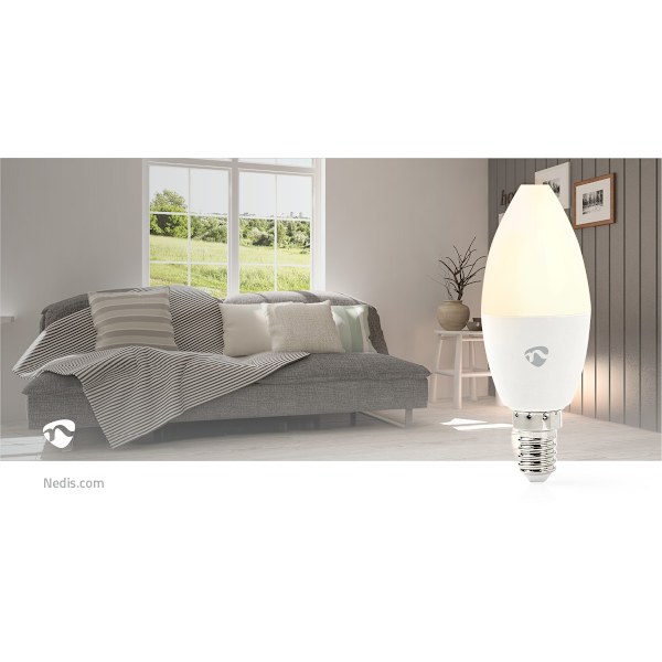 SmartLife Fuld Farve Pære | Zigbee 3.0 | E14 | 470 lm | 4.9 W | RGB / Varm til kølig hvid | 2200 - 6500 K | Android™ / IOS | Stearinlys | 1 stk.