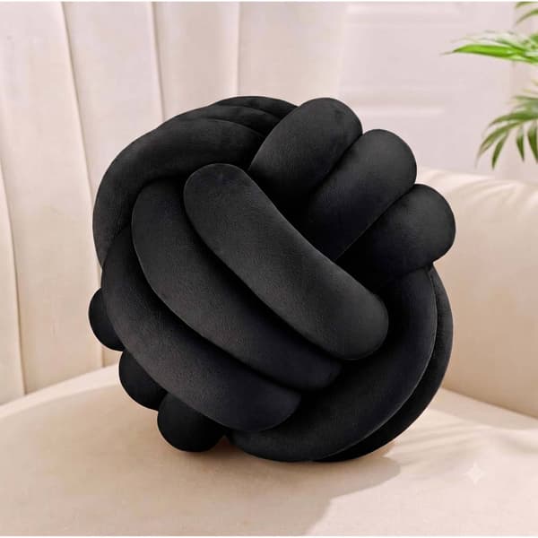 Svart knutkudde, 25 cm – polyesterskum