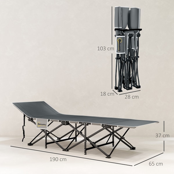 Telttasänky kokoontaitettava telttasänky patjalla tyynyn sivutasku 190 x 65 x 37 cm retkeilytuoli aikuisille vierassänky enintään 150 kg kokoontaitett