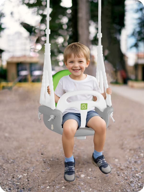 Ricokids Elephant 3in1 ämpärikeinu, harmaa ja vihreä
