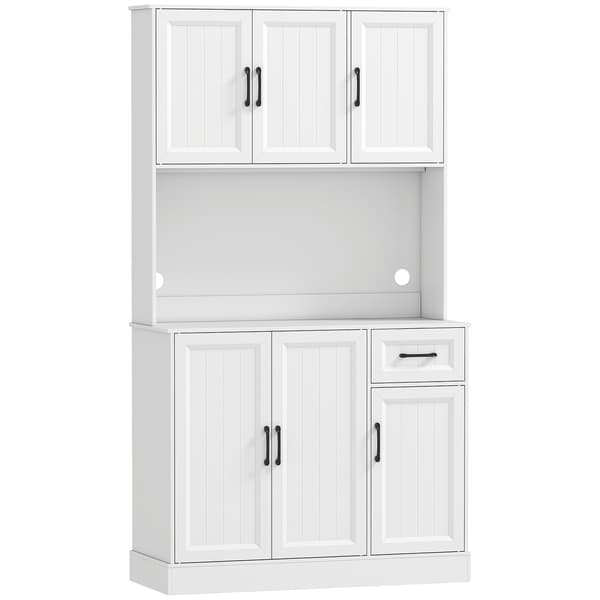 Köksskafferi, 180,5 cm, justerbara hyllplan, MDF, vit