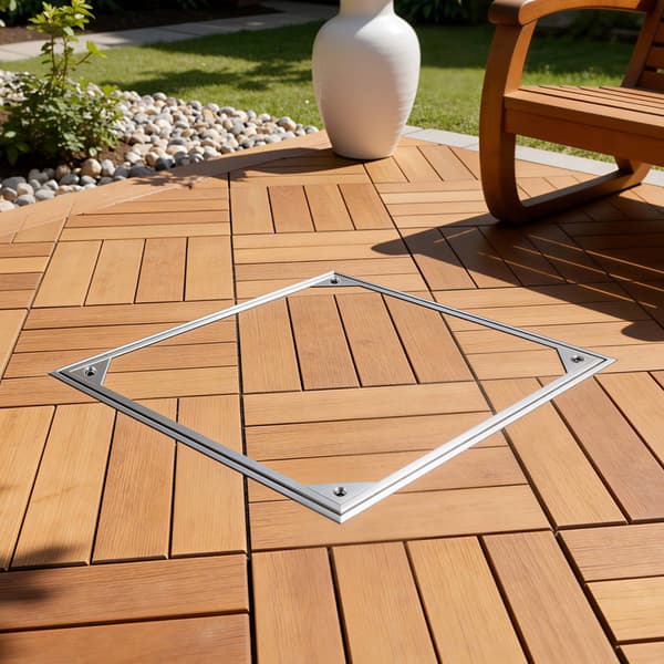 Brunnslock med ram, 500x500mm infälld aluminium